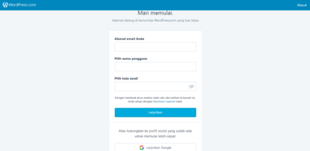 Cara Membuat Akun Wordpress Lengkap dengan Gambar
