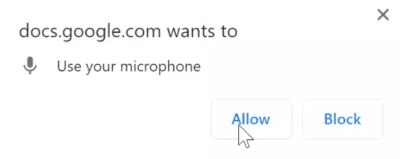 allow microphone