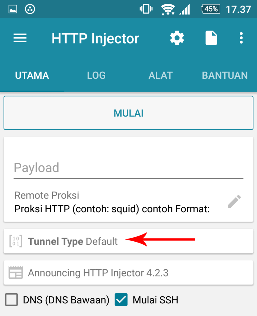 cara internetan gratis dengan tunnel type http injector