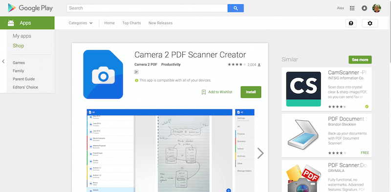 Camera 2 PDF Scanner Creator