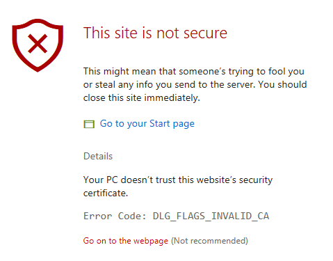 server not secure