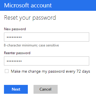 reset password windows