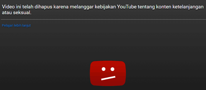 konten melanggar pedoman youtube