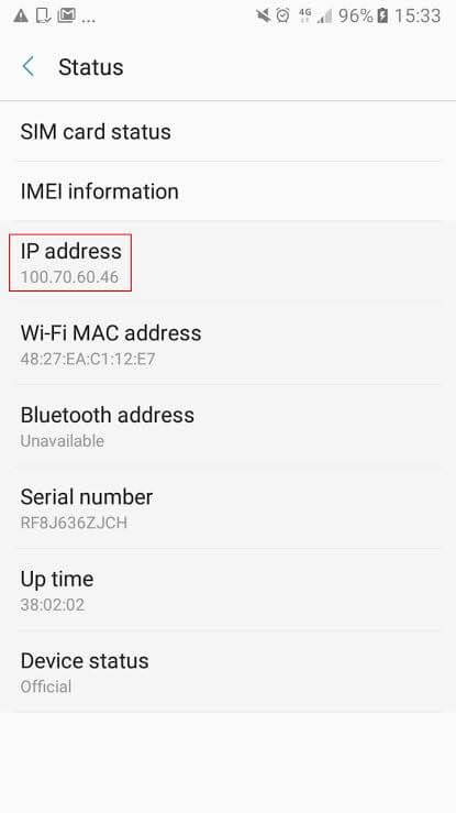 about phone ip address