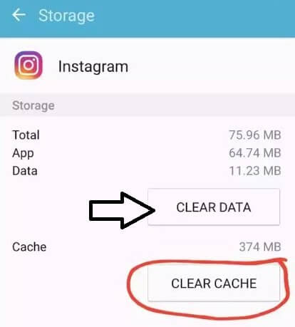 hapus cache dan data instagram