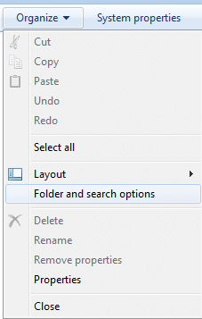 organize folder and search option