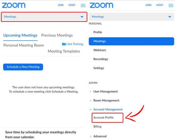 account management zoom
