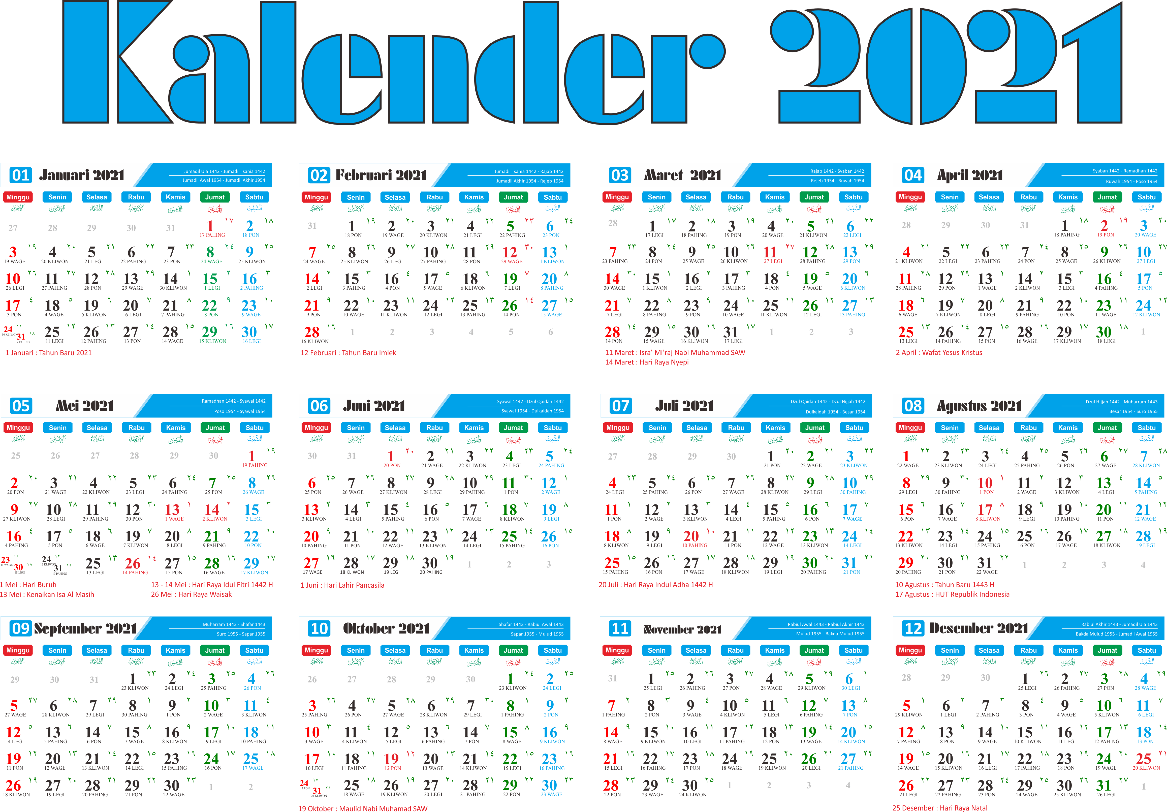 Online Kalender 2021