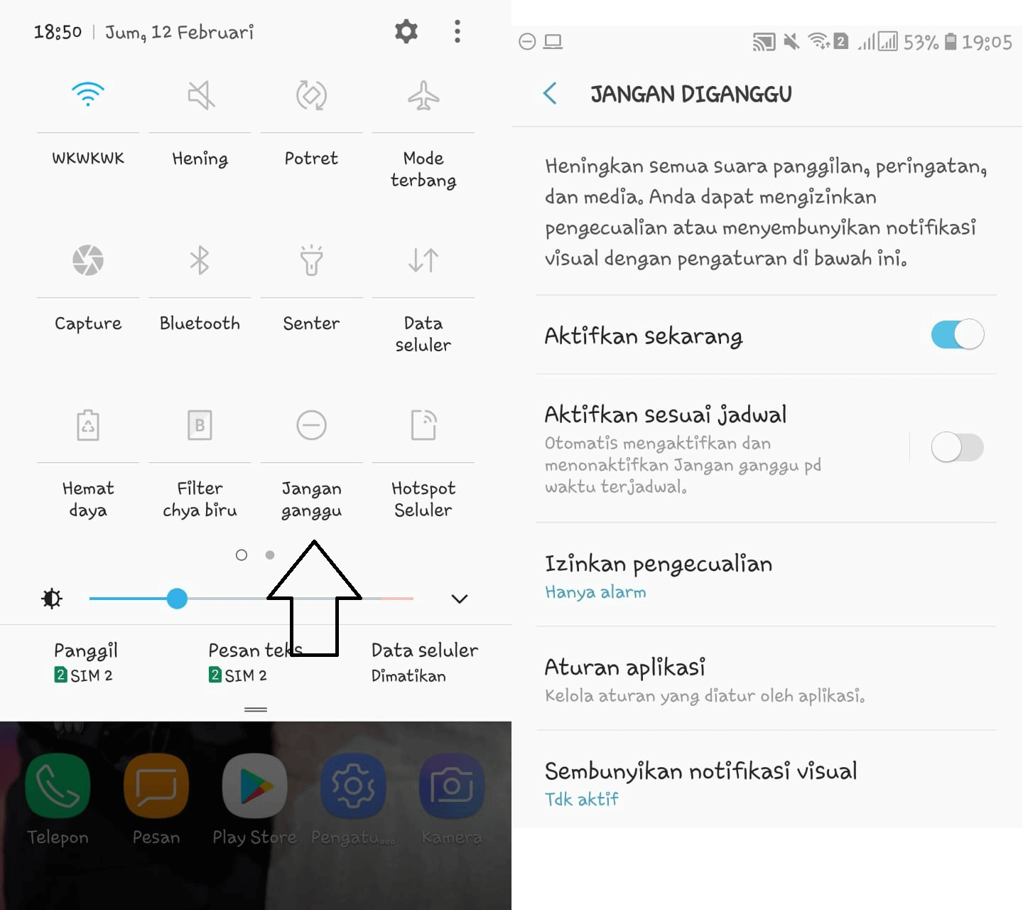 cara mematikan notifikasi aplikasi android dengan do not disturb