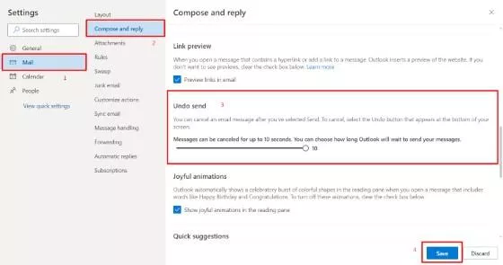 outlook setting email