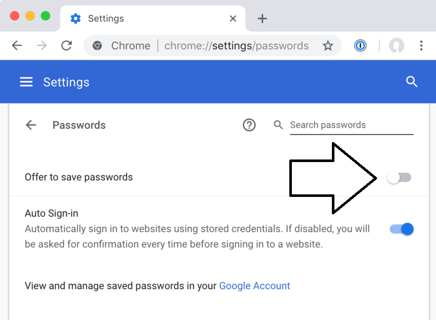 offer to save password chrome