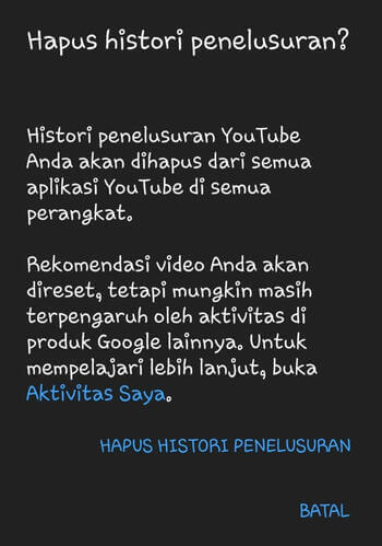 delete history youtube