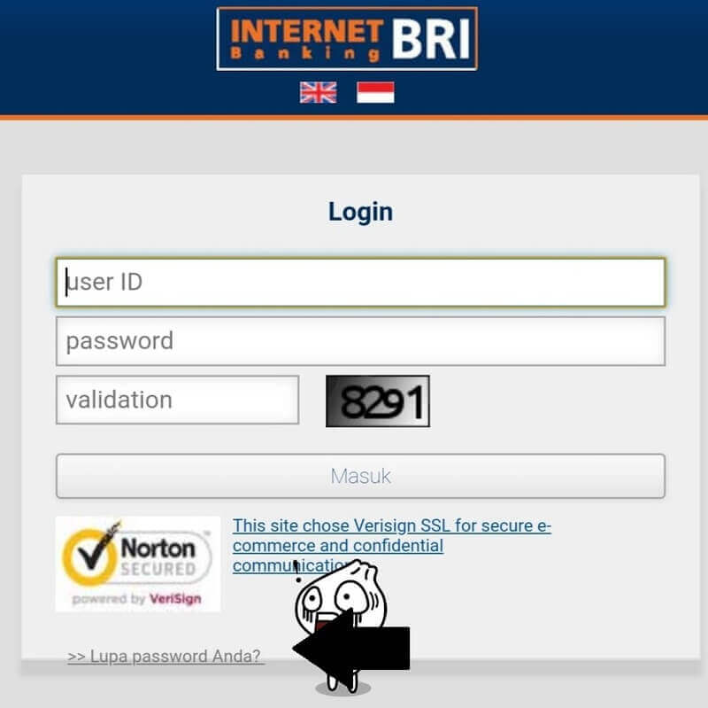 lupa password bri